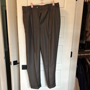 Men's Gray Pleated Pants